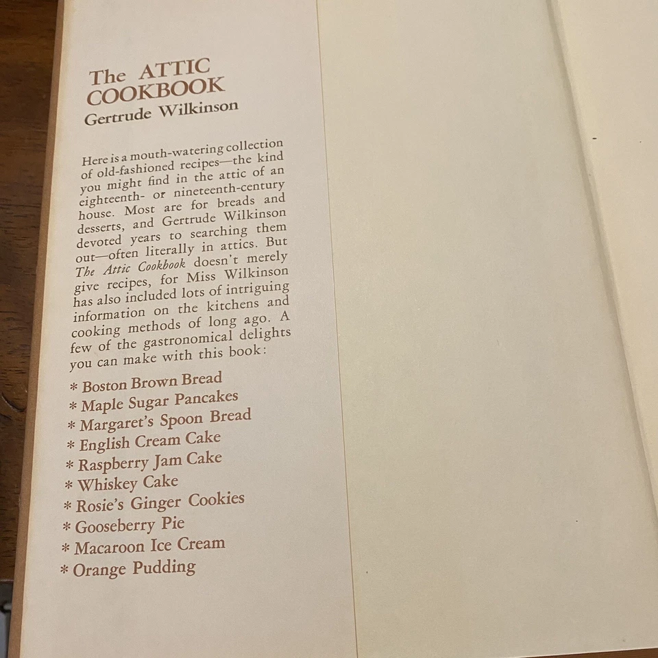 Wilkinson, Gertrude THE ATTIC COOKBOOK 1st Edition 1st Printing Foto 3 de 4