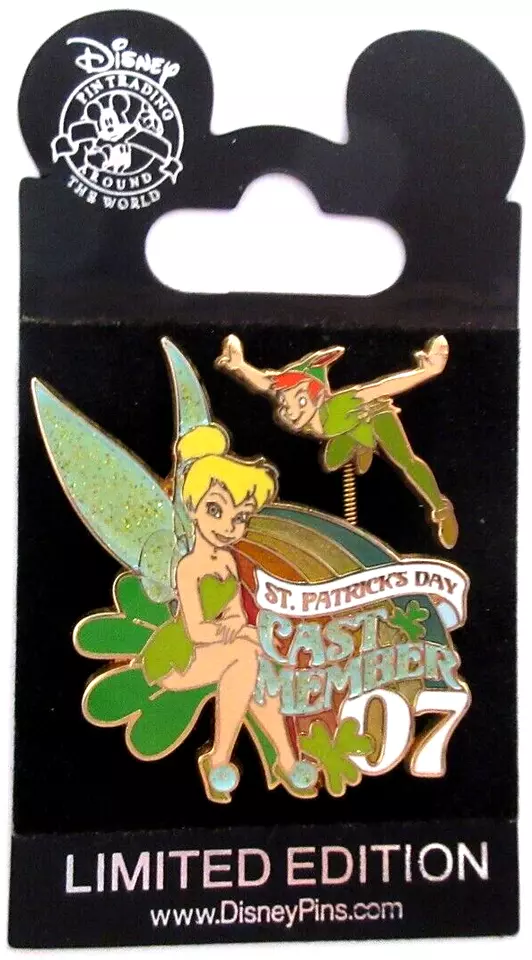 DISNEY 2007 TINKER BELL & PETER PAN 🌈ST. PATRICK'S DAY🍀PIN - LE 1000 - #52887 - Image 3 of 3