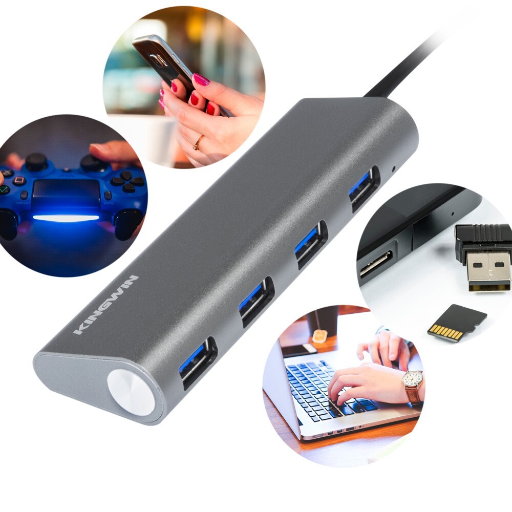 Kingwin USB Hub 4-Port (5Gps) Transfer Speed Data Hub Kingwin USB Hub 4-Port (5Gps) Transfer Speed Data Hub