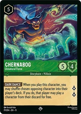 x4 Chernabog - Unnatural Force - 77/204 - Super Rare Lorcana DLC11 Winterspell M
