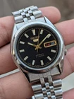 Seiko 5 Automatic 7S26C Rare Black Dial,Crystal Back Vintage Men's Watch Japan