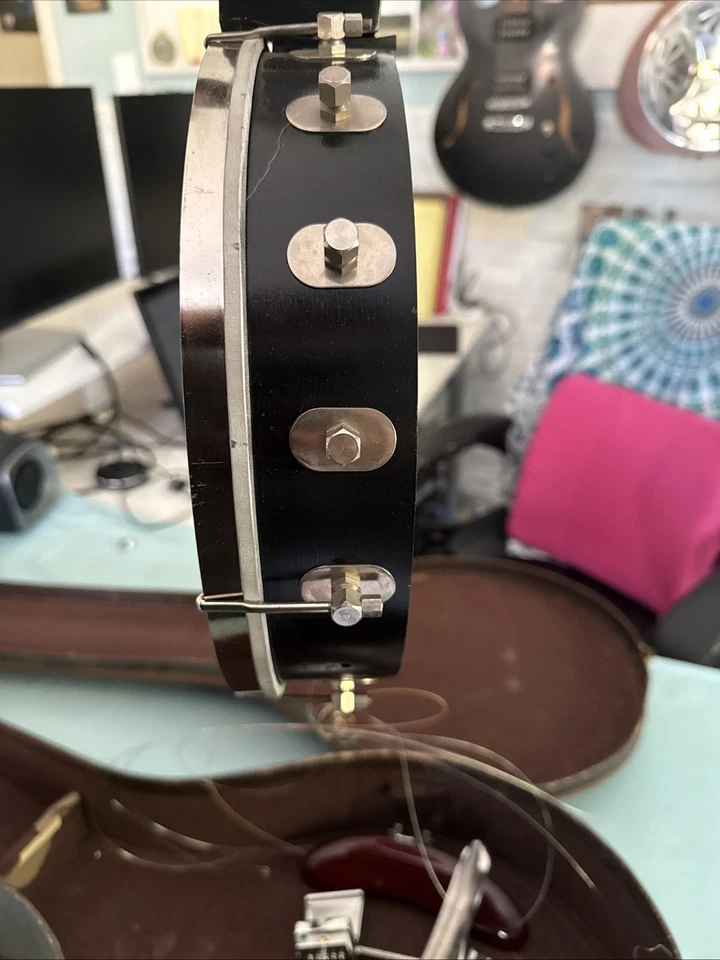 Banjo tenor vintage Kay de 4 cuerdas espalda abierta. - Fijador superior o para piezas. Foto 4 de 4