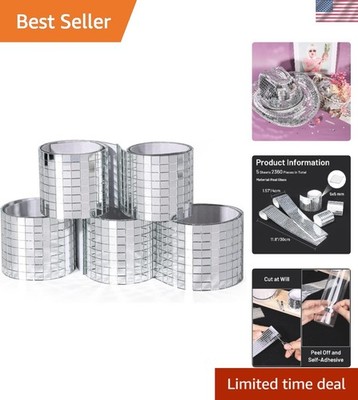 Elegant Mosaic Tiles - 2360 PCS Self-Adhesive Silver Glass for Interior Design