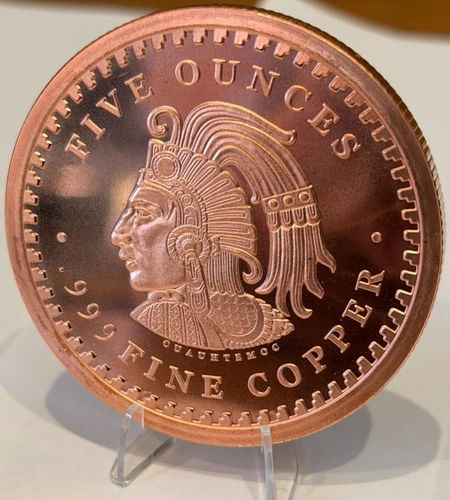5 oz Aztec Calendar Copper Round  .999 Fine Copper Bullion