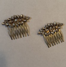 Antique Gold -Effect Bridal Hair Comb Embellished With Rhinestones