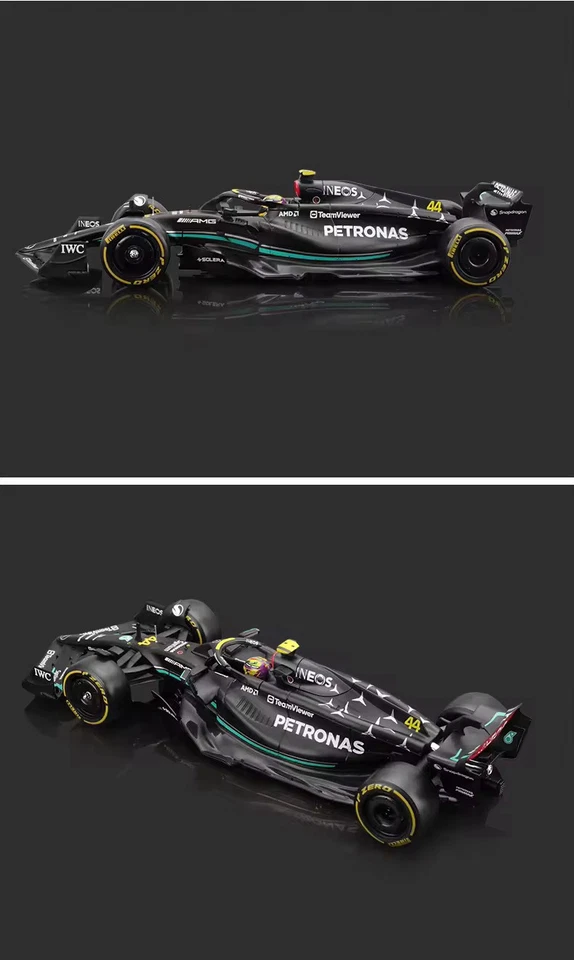 Macchina Mercedes Amg F1 Lewis Hamilton W18 Burago Scala 1:24 Formula 1 Vetrina - Immagine 3 di 4