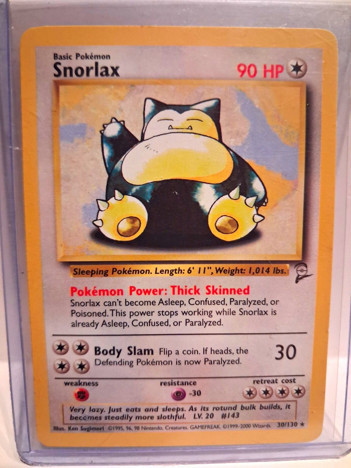 Wizards of the Coast 2000 Pokemon TCG Snorlax 30/130 Regular EN 90 HP