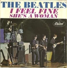 THE BEATLES-I FEEL FINE/SHE'S A WOMAN-45 RPM-7"-ROCK-PS-CAPITOL 5327-VINYL-RECOR