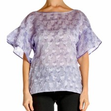 Banana Republic Eyelash Fringe Polka Dot Flutter Sleeve Top Size Small New