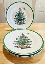 Spode Christmas tree 10 3/4in dinner plates set of 4