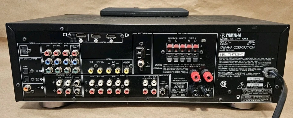 Yamaha HTR-6230 5.1 Ch HDMI Home Theater Surround Receiver Stereo +Remote Bundle - Image 2 of 4