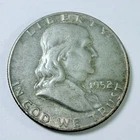 1952 D Franklin Half Dollar 90% Silver Circulated Coin Free Shipping #8288