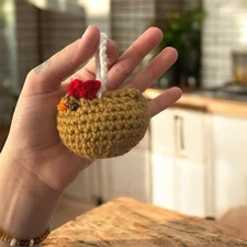Crochet Brown Chicken Ornament Christmas Tree Decoration Handmade Cute Gift New