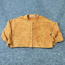ALICIA + OLIVIA Sylvie Fuzzy Cropped Cardigan Women's Size L Camel