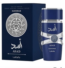 Asad Zanzibar by Lattafa for Men Eau de Parfum Spray 3.4 Oz New in Box free ship