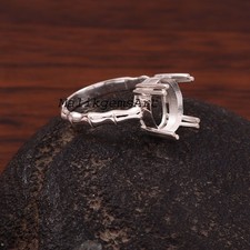 Semi Mount Ring 925 Sterling Silver 7X10 MM Oval Setting Blank Stone Ring 542