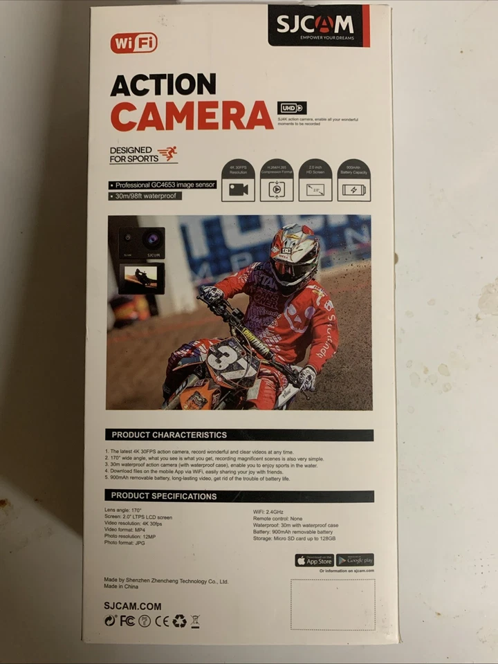 SJCAM SJ4K Action Camera 4K WiFi 40MP Ultra HD Vlog Sports Cam Waterproof 170° - Image 4 of 4