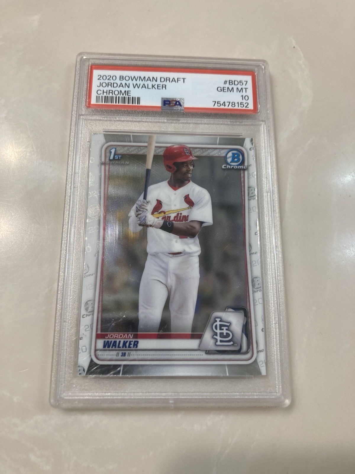 JORDAN WALKER 2020 Bowman Draft - Chrome  #BD-57 (RC). PSA 10 GEM MT.