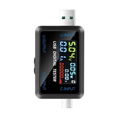 Portable USB C Voltmeter Current Meter Tester for Power Bank Charger Cable Test
