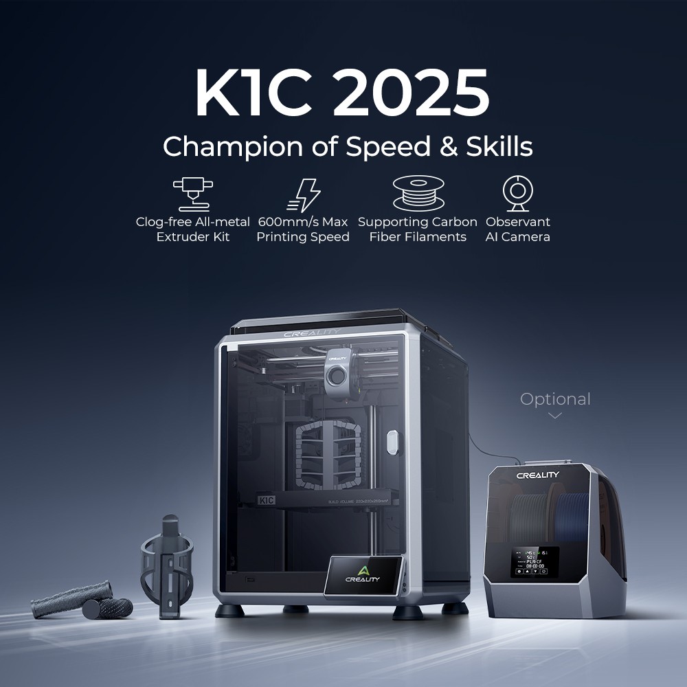 CREALITY K1C 稼動品 おまけ付き Refurbished】Creality K1C 2025 Upgraded 3D Printer 600mm/s Speed