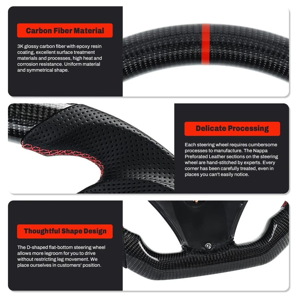 Спортивный руль из настоящего углеродного волокна для BMW M3 серии E9x 2005-2012 - Изображение 4 из 4