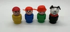 Vintage Fisher Price Little People Figures Set with Dog, (4) Collectible Toys