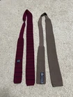 Lot of 2 Vintage 1980's West. Germany Italy Knit Wool Skinny Neck Tie Kravatta
