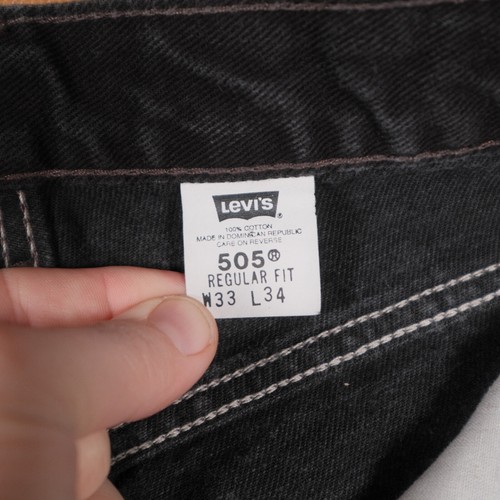 Vintage Levis Jeans 505 Regular Fit Men's 30x33 Black Denim Straight Leg Y2K - Picture 12 of 18