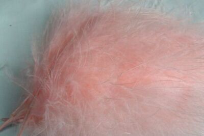 12 Federn MARABOU KORALLE PASTELL 12 bis 17 cm geblümt