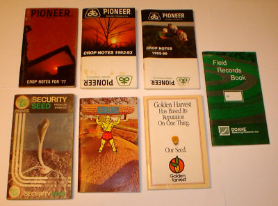 Vintage Lot 7 Seed Corn Crop Note Notebooks Security Golden Harvest Lowe Pioneer