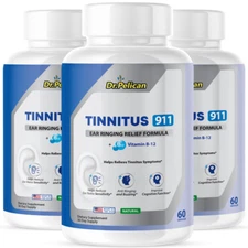 Tinnitus 911- Hearing Support- 3 Bottles- 180 Capsules