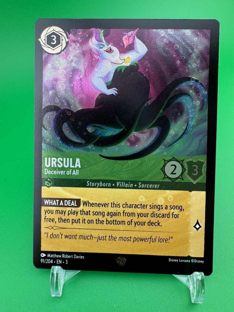 lorcana ursula cards Disney TCG: Ursula's Return Illumineer's Quest you must stand against Ursula and her entangled glimmers even as her powers increase DISNEY LORCANA TCG - URSULA'S