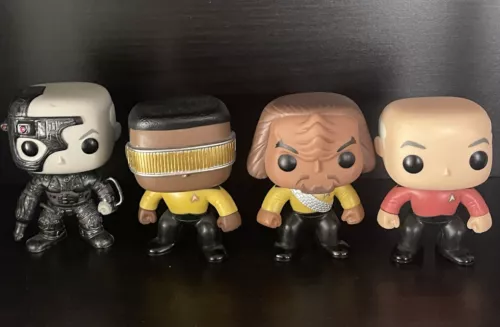 Funko POP Star Trek Lot 4 Locutus Of Borg Worf Geordi La Forge Picard LOOSE