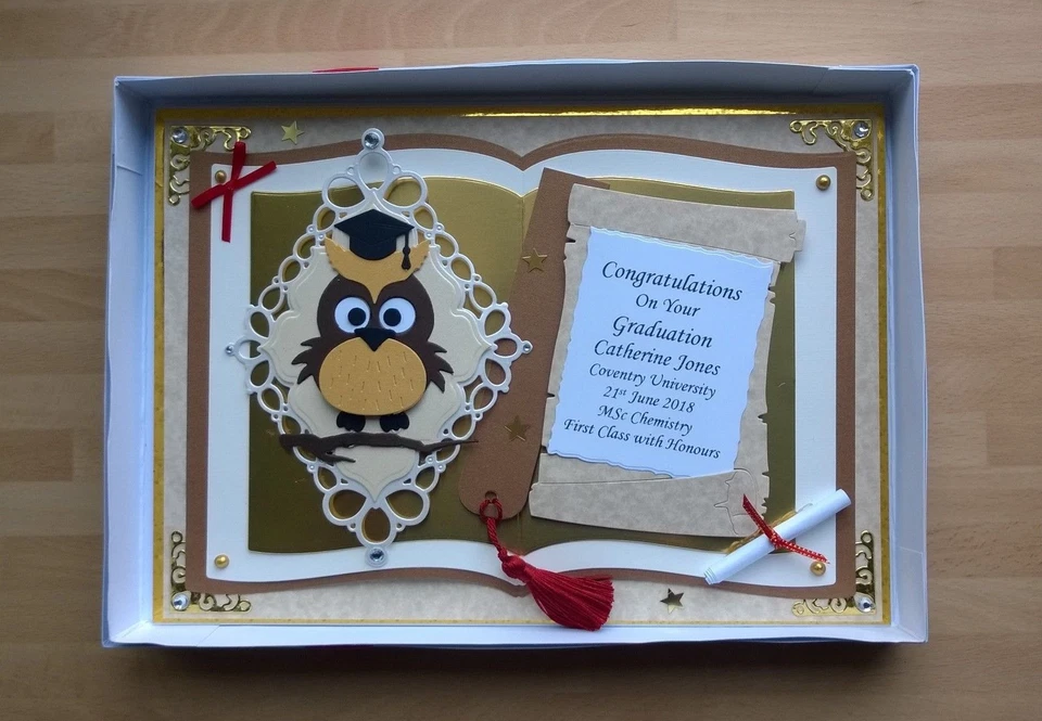Personalised Graduation Congratulations Handmade Boxed Luxury Greeting Card A4 - Image 4 of 4