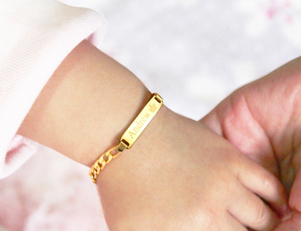 Gold Kids ID Bracelet