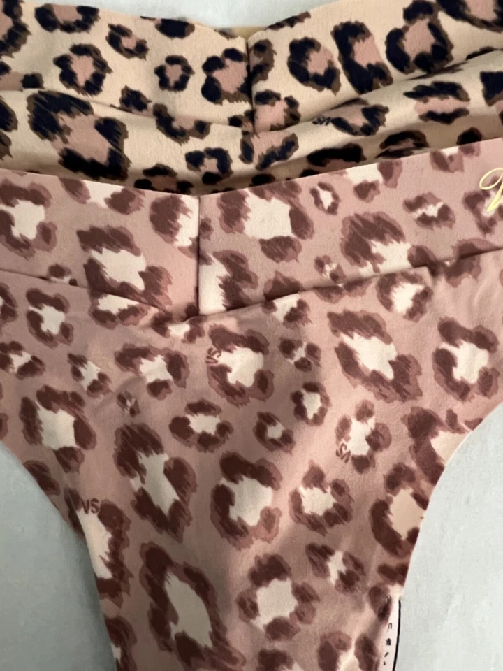 Victoria's Secret Logo solid animal print Thong Panty Small Set Of 2 - Image 2 of 4