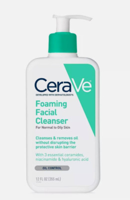 CeraVe Foaming Facial Cleanser For Normal to Oily Skin 12fl. oz.