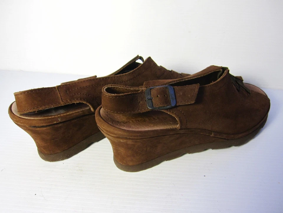 Spring Step SLINGBACK SHOES SIZE 41 open Toe Casual Comfort Brown Suede Sandal - Image 4 of 4