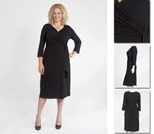NEW Zaftique LS WRAP DRESS Black 1Z 6Z / 16 20 28 32 36 / XL 1X 2X 3X 4X 5X 6X