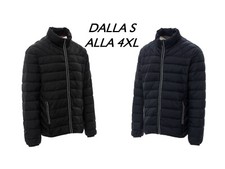 TAGLIE FORTI UOMO PIUMINO GIUBBOTTO GIACCA  EFFETTO PIUMA S 4XL NERO BLU