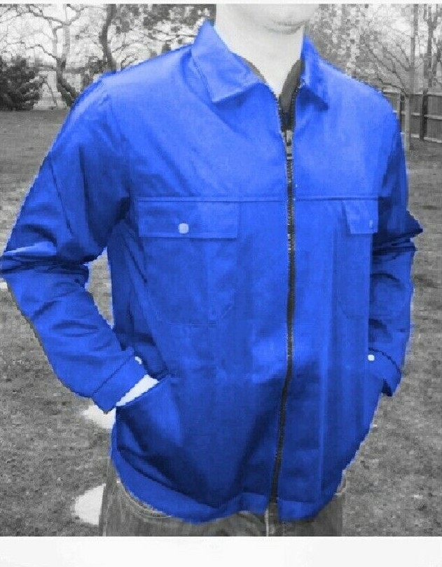 ROYAL BLUE JACKET heavyweight work DRIVERS COAT ZIP FRONT BRITISH JK34