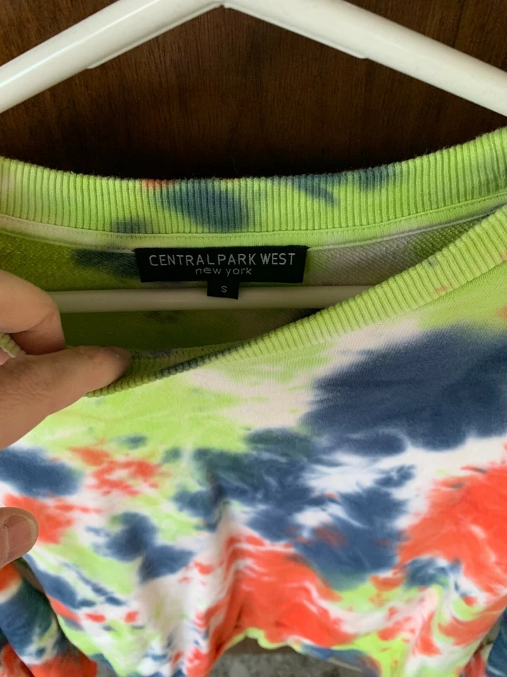 Central Park West Tie Dye Sudadera Manga Larga Sudadera Top Talla Pequeña Foto 3 de 4