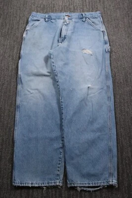Rustler Vintage 90s Carpenter Jeans denim Pants 38x30 Grunge Thrashed Skater - Image 1 of 4