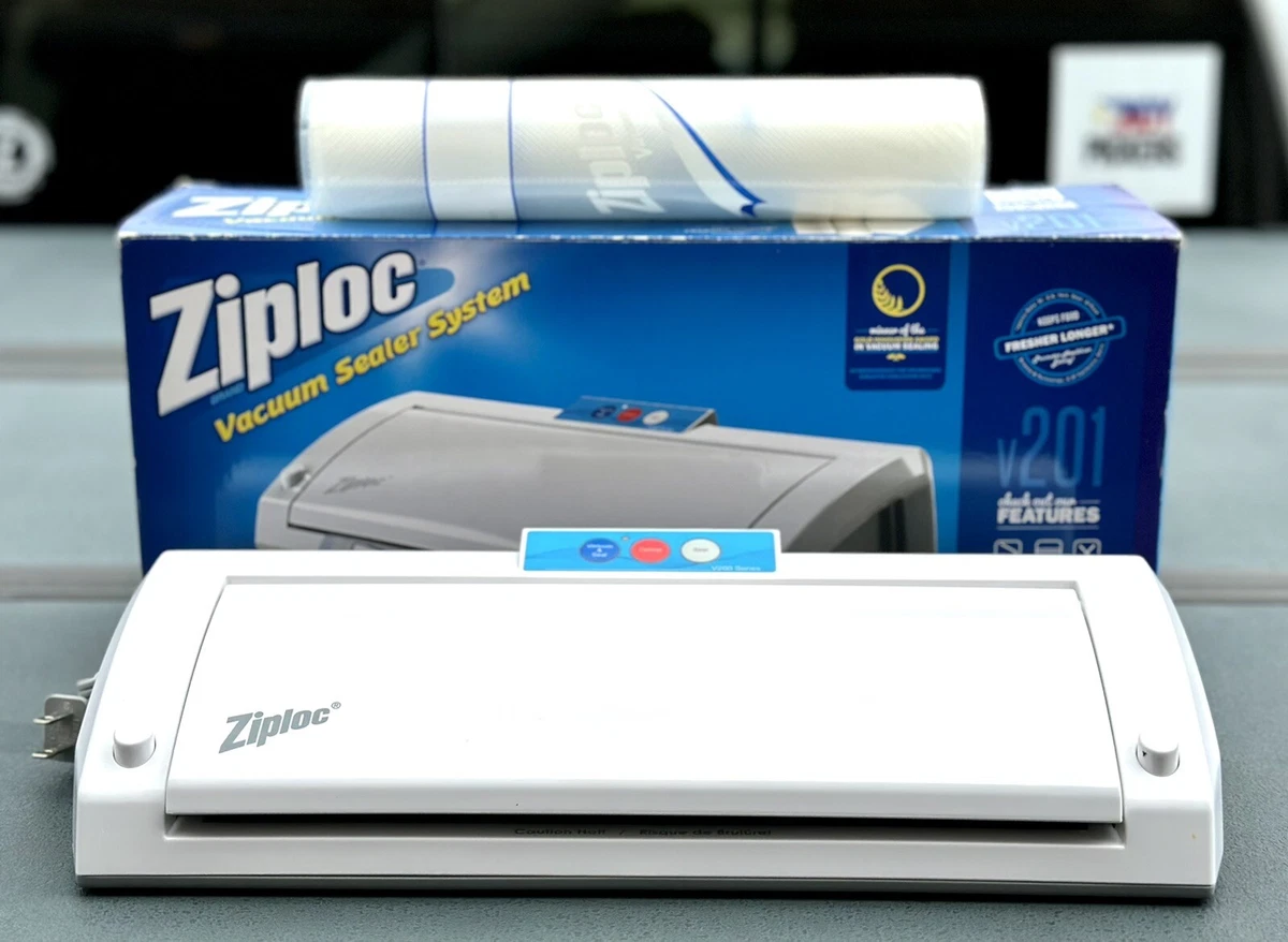 Ziploc V201 Vacuum Sealer System Complete w/ Box & Plastic Roll Tested &  Working