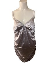 SHEIN Women’s Slinky Bling Ruched Zippered Bodycon Mini Dress Size 0XL NWOT
