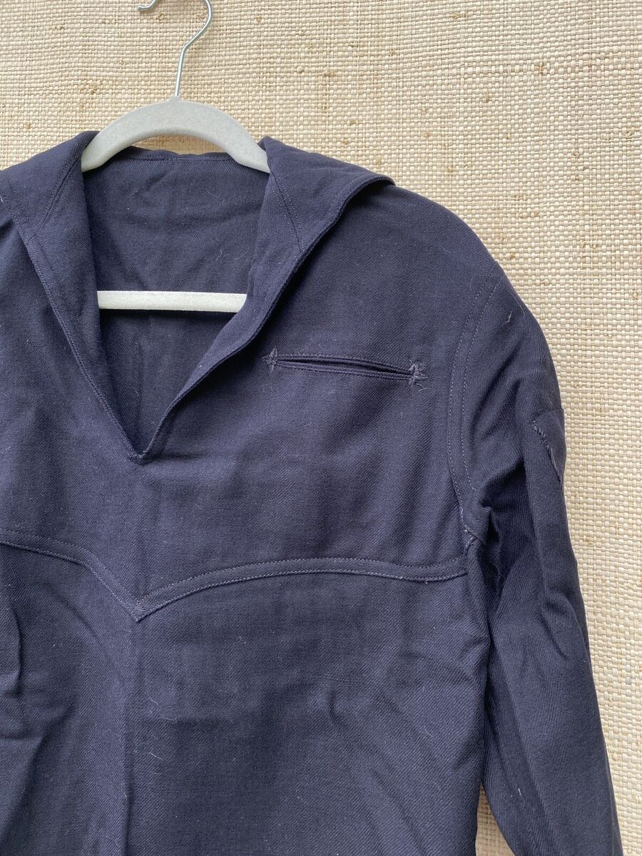 Vintage WWII Wool Navy Naval Clothing Factory Sz S Top Vintage WWII Wool Navy Naval Clothing Factory Sz S Top