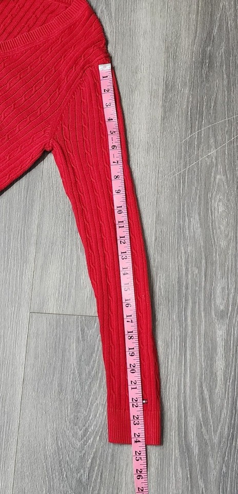 Pull Femme SO Rouge Taille S - Col Scoop - Torsades - Neuf Avec étiquette