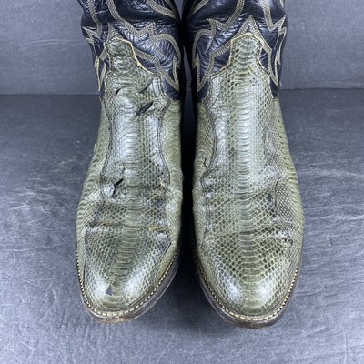 Dan Post Gray Snakeskin Leather Cowboy Boots USA Western  display picture 1