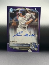 Sean Gamble 2025 Bowman Chrome 1st Year Purple Refractor Autograph Auto /250