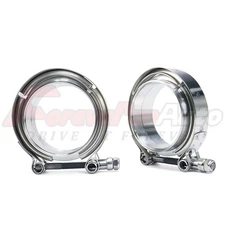 2X 3inch V-Band Clamp & Flange Kit for Muffler Exhaust Downpipe Stainless Steel